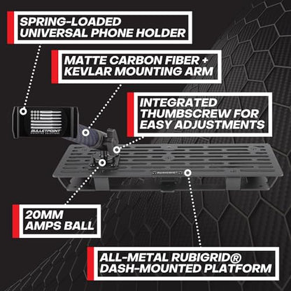 Bulletpoint RubiGrid Metal Dash Mount Phone Holder Multi-Device Mount Compatible with 2023+ Ford Super Duty (Spring-Loaded) - style: Spring-Loaded