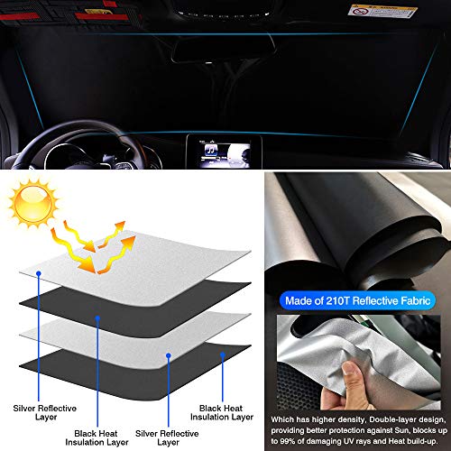 KUST Windshield Sun Shade for Toyota RAV4 2013 2014 2015 2016 2017 2018 Window Accessories Shade Sun Protector Foldable Block UV Rays Keep Car Cooler - size: FOR | Toyota RAV4 2013-2018