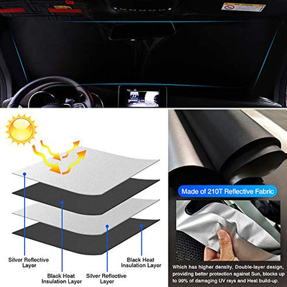 KUST Windshield Sun Shade for Toyota RAV4 2013 2014 2015 2016 2017 2018 Window Accessories Shade Sun Protector Foldable Block UV Rays Keep Car Cooler - size: FOR | Toyota RAV4 2013-2018
