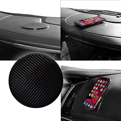 Car Dashboard Sticky Non Slip Pad, Anti-Slip Sticky Gel Mat for Cell Phone, Radar Detector, Tablet, GPS, Keys or Sunglasses, Small Round 3.5” – Pack of 2