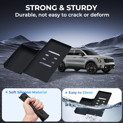 Wireless Charging Protective Mat for KIA Sorento 2026 2025 2024 2023 2022 2021, Center Console Interior Accessories Silicone Anti-Slip Wireless Charger Cover Pad for 2021-2026 Sorento, Black - style: Fits for KIA Sorento 2021-2026