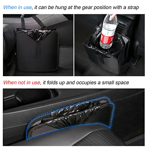 Foldable Trash Can, Hanging Waterproof Leakproof Storage Bag with Large Capacity, Car Interior Accessories (Large) - size: Large