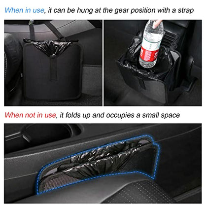 Fekey&JF Foldable Car Trash Can, Hanging Waterproof Leakproof Trash Can Storage Bag for Car with Large Capacity, Car Interior Accessories (Small) - size: Small