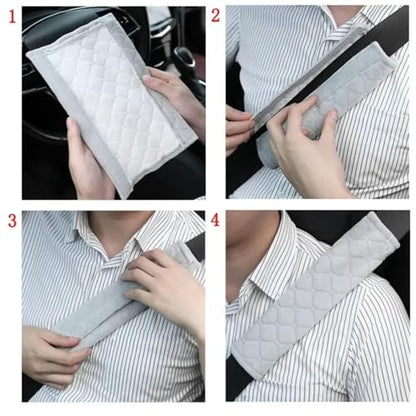 2 Pack Soft Car Seat Belt Shoulder Pads, Comfort Seatbelt Covers, Universal Fit for Cars, SUV, Backpack, Protect Neck and Shoulder from Rubbing (Grey)