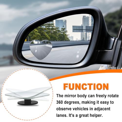 2Pcs Heart Shaped Blind Spot Mirrors for Cars – Convex Rearview, Wide Angle Adjustable Stick for Side Mirror, Car Accessories for Cars, Suvs, Trucks