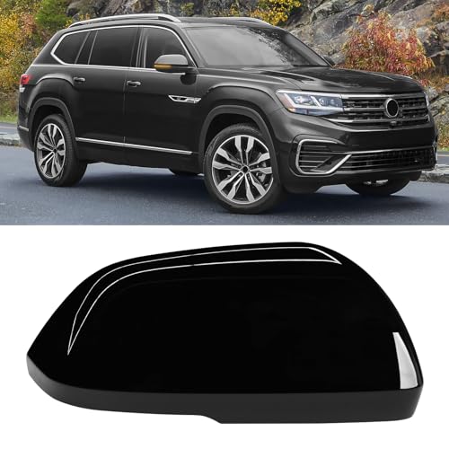Moonlinks Compatible with Volkswagen Atlas 2018-2025/Atlas Cross Sport 2020-2025 Right Passenger Mirror Cover Replacement,Glossy Black Right Side Clip-on Mirror Cap Replaces for 3CN-857-538-GRU - color: Right Black