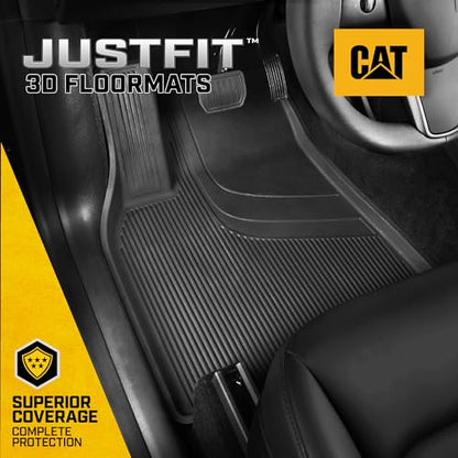 Cat® JustFit™ 3D Floor Mats for Tesla Model Y 2020–2024 Custom Fit All Weather Floor Liners, Heavy Duty Rubber Mats for Tesla Model Y – Premium Tesla Accessories for Full Interior Protection - style: Tesla Model Y (2020-2024)