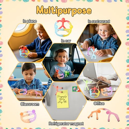 Magnetic Travel Toys for Toddlers Kids, Fidget Toys Airplane Car Travel Activities Essential,Road Trip ‌Sensory Toy Magnet People Men,Gifts Toys for 3 4 5 6 7 8 Year Old -10PCS - style: Translucent-10