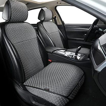 Breathable Car Seat Cover,Luxury Front Seat Cover,Durable and Non Slip,Polyester Silk Material, Universal Car Seat Cushion,Suitable for All Seasons,Airbag Compatible (Gray-2PCS) - color: Gray-Front 2pcs