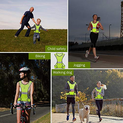 TCCFCCT Reflective Running Vest, High Visibility Running Gear with Large Pocket - color: 3 Pack Mesh Yellow