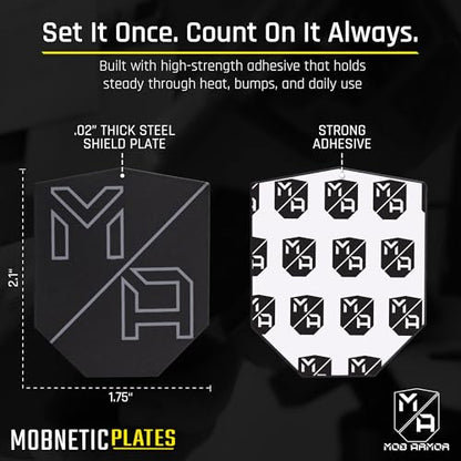 Mob Armor MobNetic Plate - Magnetic Phone Mounting Plate - 0.02inch Thick Metal - iPhone & Android Smartphone Compatible - 3M VHB Adhesive Cars Trucks Motorcycles & Extreme Sport Plate Magnet (6 Pack) - size: 6 Pack