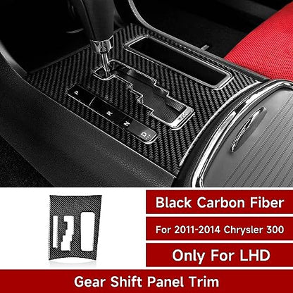 Car Gear Shift Panel Decals for 2011-2014 Chrysler 300 / 300C / 300S / Limited/Base Accessories Carbon Fiber Interior Stickers - color: Gear Shift 2011-2014, B