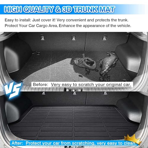 Cartist Cargo Liner Custom Fit for Kia Soul 2020 2021 2022 2023 2024 2025 (Not for Soul EV) All Weather Cargo Mat Odorless Anti-Slip TPE Trunk Floor Mat (Only Fits Upper Floor of The Trunk) - size: 5)Kia Soul (Not for Soul EV)【2020-2025】