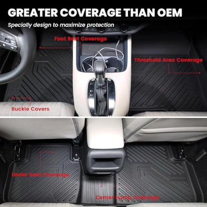 LASFIT Floor Mats & Trunk Mat with Backrest Mat for Honda Pilot 2023-2025 2026, Split & One-Piece Foldable Seating All Weather TPE Floor Liners 1st & 2nd & 3rd Row & Cargo Mat with Seatback Mat, Black - style: 5）For Honda Pilot | ‎2023-2026 | Combo Set
