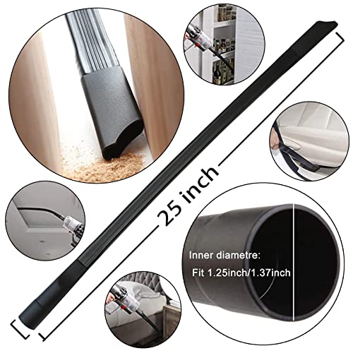 11PCS Universal Vacuum Attachment Kit Wet Dry Plastic Vacuum Hose Adapter 1-1/4" Vacuum Cleaners Accessories with Horse Hair Brush Extension Wand Flexible Crevice Tool Adapter for Shop Vac Accessories