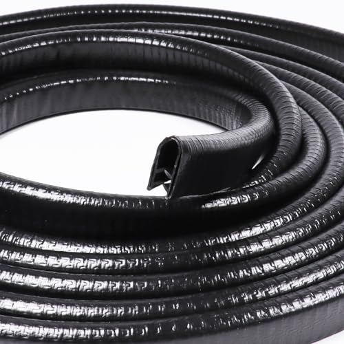 Black Edge Trim 1/2" X 3/8" U-Channel Rubber Weatherstrip with Metal Fit Gap 3/64" to1/4 Car Door Edge Sealing Strip, PVC Weather Stripping Metal Edge Protector - 20Foot - color: Black, size: 240inch/20Foot