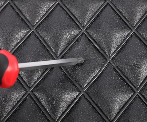 Universal Trim-to-Fit Car Floor Mats for Cars Trucks SUVs Rubber Non-Slip Waterproof All Weather Protection Floor Liner-Black - color: Black