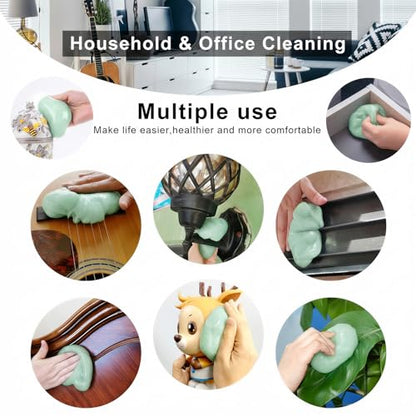 ASFSKY Car Cleaning Gel (3 Pack) Cleaning Putty Universal Dust Cleaning Car Interior Cleaner Keyboard Dust Remover Car Slime Gifts for Men Women Girl - color: Light Green 3 pack