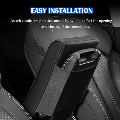 Upgraded Car Center Console Pad,Elbow Rest Pillow,PU Leather Armrest Cushion, Relieve Arm Fatigue,Great for Long-time Driving,Universal Car Armrest Seat Box Cover Protector for Most Vehicles - color: Black2