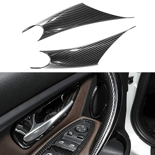 Car Interior Door Handle Cover for BMW, Door Pull Handle Sticky Protective Cover for BMW 320 328 330 335 M3 2012-2018 & 428 435 M4 2014-2017, Left Front Right Front Interior Side(Carbon Fiber) - color: Carbon Fiber