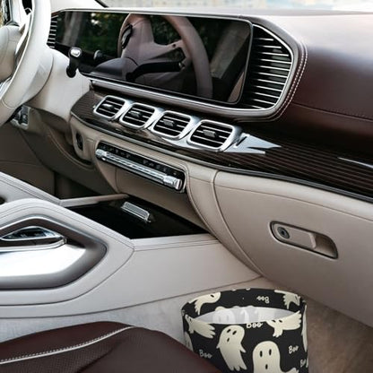 Ghost Pattern Car Trash Can Small Portable Car Garbage Bag for Back Front Seat RV's Camping Accessories - color: Ghost Pattern