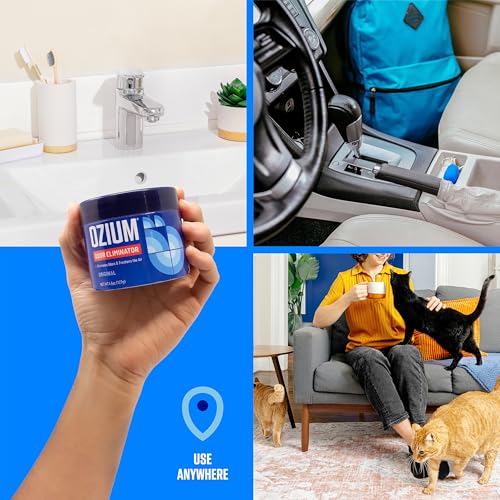 Ozium Odor Eliminating Gel - 4.5oz Air Freshener Alternative for Smoke, Pets, and Musty Odors - Long Lasting Odor Remover for Cars, Homes, Closets and Small Spaces - Wild Cherry - size: 4.5 Ounce (Pack of 4)