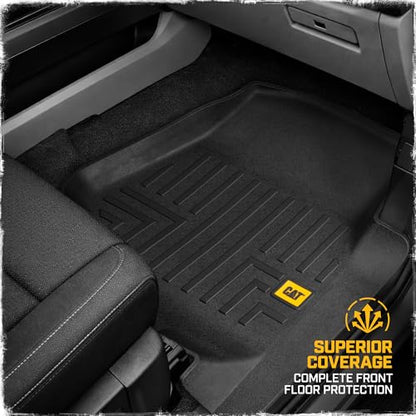 Cat® Floor Mats for 2015-2026 Ford F-150 SuperCrew Cab, Front & Rear, All Weather Protection 3D Contour Fit Custom Fit Floor Liners, Black - style: Ford F-150 SuperCrew Cab (2015-2026)