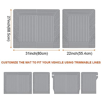TripleAliners Vehicle Mat Universal Fit Trunk Cargo Liner All Weather Protection XPE Material Seat Back Protector Trim-to-Fit Compatible with Most Cars SUV Sedan(Backrest Mat) NO for Suede Surface - size: Seat Back Mat