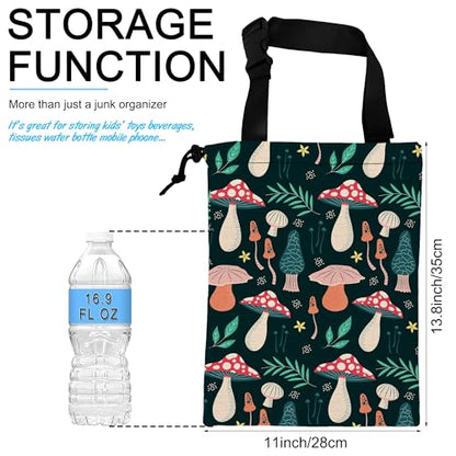 Car Trash Bag Mushroom Car Garbage Bag Hanging Car Trash Can for Back Seat with Drawstring - color: Mushroom
