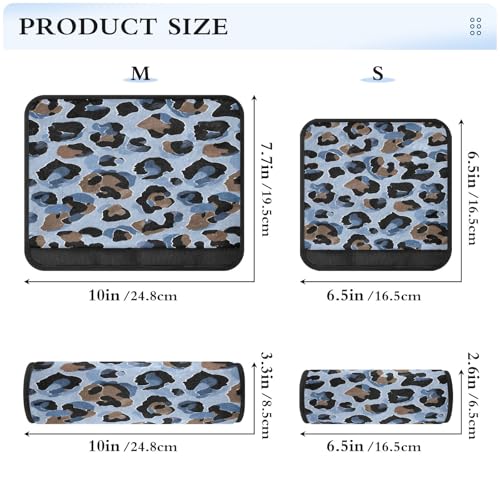 Bolaz Light Blue Leopard Cheetah Car Seat Strap Pads Seatbelt Covers Cushion Shoulder Strap Pads for Adults Soft 2Pcs - color: Light Blue Leopard cheetah, size: Medium