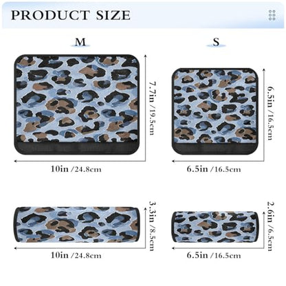 Bolaz Light Blue Leopard Cheetah Car Seat Strap Pads Seatbelt Covers Cushion Shoulder Strap Pads for Adults Soft 2Pcs - color: Light Blue Leopard cheetah, size: Medium