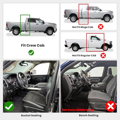 LASFIT Floor Mats for 2019-2025 2026 Ram 2500/3500 Crew Cab Bucket Seat for Carpet & Vinyl Floor (NOT fit Model with PTO Kit), All Weather TPE Custom Fit Car Mats Floor Liners 1st & 2nd Row, Black - style: 3) 2500/3500 | 2019-2026 | Crew Cab Floor Mats