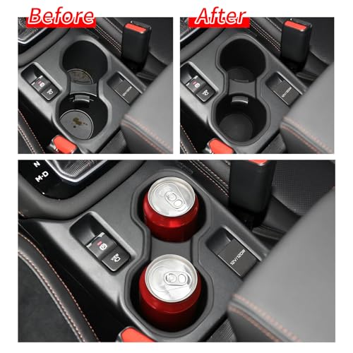 smabee Center Console Cup Holder for Subaru Forester 2025 2026 TPE Drinks Holder Box Organizer Car Interior Accessories Black - size: Center Console Cup Holder Insert