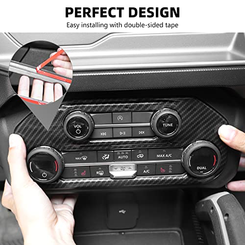 RAZPOY for Bronco 9PCS Interior Kit, Gear Shift Panel Cover, Steering Wheel Trim, Inner Door Handle Cover Compatible with 2021-2024 Ford Bronco Carbon Fiber Interior Accessories 4-Door
