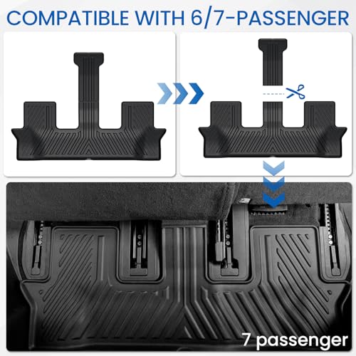 Floor Mats Cargo Mat Set for 2021-2024 2025 2026 Kia Sorento 6/7 Seats Car Mat Accessories(Not Fit Hybrid), All Weather TPE Cargo Liner Trunk Mat for S LX EX SX(Floor Mats+2-in-1 Cargo Mat) - style: Floor Mats+2-in-1 Cargo Mat