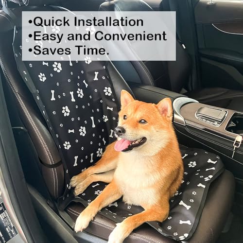 Dog Car Seat Cover for Back Seat，Back Seat Pet Cover for Daily Life, Convenience Waterproof & Nonslip Seat Covers for Pet (Black - Bone) - color: Black - Bone