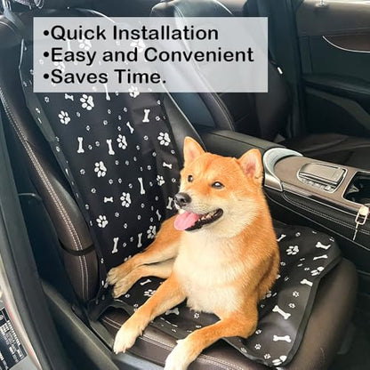 Dog Car Seat Cover for Back Seat，Back Seat Pet Cover for Daily Life, Convenience Waterproof & Nonslip Seat Covers for Pet (Black - Bone) - color: Black - Bone