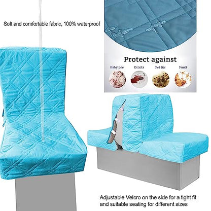 Back to Back Boat Seat Covers， Replacement Boat Lounge Seat Covers, Soft Microfiber Fabric, 100% Waterproof Boat Covers for Damaged Seats (Blue) - color: Blue
