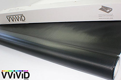 VViViD XPO Black Carbon Fiber 5ft x 1ft 8yr Car Wrap Vinyl Roll with Air Release - size: 1ft x 5ft