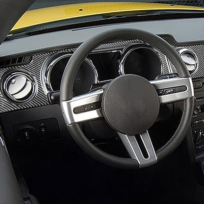 Car Instrument Central Console Dashboard Panel Kit Carbon Fiber Accessories Trim Stickers Compatible with Ford Mustang GT Shelby 2005 2006 2007 2008 2009 7PCS - color: Co-pilot Kit-black