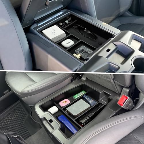 Zxiaochun Center Console Organizer Tray for 2019-2025 2026 Chevy Silverado/GMC Sierra 1500 & 2020-2026 Silverado/Sierra 2500HD 3500HD, Armrest Box Storage Tray (Split-Bench Folding Seat ONLY)-2PCS - size: 2PCS Trays