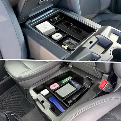 Zxiaochun Center Console Organizer Tray for 2019-2025 2026 Chevy Silverado/GMC Sierra 1500 & 2020-2026 Silverado/Sierra 2500HD 3500HD, Armrest Box Storage Tray (Split-Bench Folding Seat ONLY)-2PCS - size: 2PCS Trays