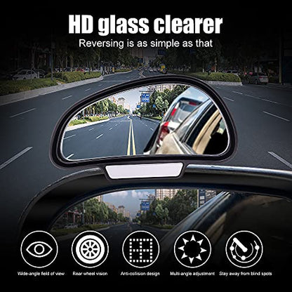 Car Blind Spot Mirror,Wide Angle Rearview Mirror,Adjustable Car Auxiliary Side Mirror Universal for Cars Truck,Left