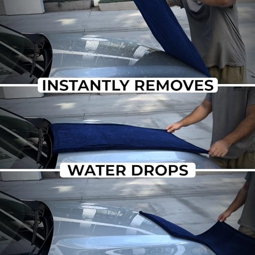 Large Car Drying Towel, 1300 GSM Professional Car Towel with Double Twisted Loop,Super Absorbent Large Microfiber Drying Towels for Cars, Trucks, SUVs - 20"x26", Navy - color: Navy