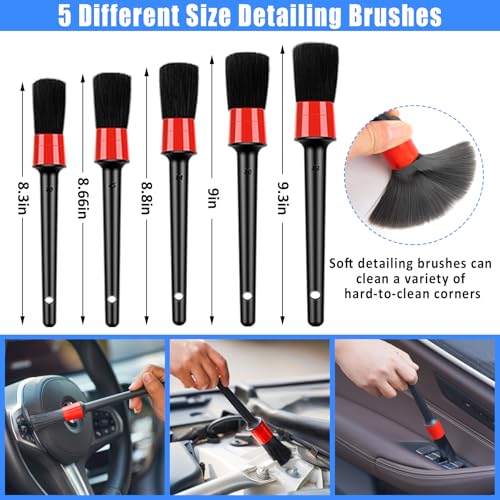 Car Detailing Kit, Car Detailing Brush Set with Vacuum, Bendable Car Wheel Rim Cleaner Brush Set, Car Detailing Brushes, Car Wash Cleaning Tools Kit for Interior, Exterior, Wheels, Blue - size: 26pcs