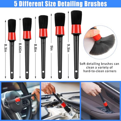 Car Detailing Kit, Car Detailing Brush Set with Vacuum, Bendable Car Wheel Rim Cleaner Brush Set, Car Detailing Brushes, Car Wash Cleaning Tools Kit for Interior, Exterior, Wheels, Blue - size: 26pcs