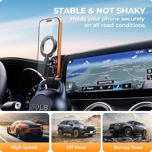 Car Phone Holder for Mercedes Benz GLC 2020-2022 & C-Class 2019-2021 (Only for 10.25-Inch Screen) 360° Rotation Magnetic Cell Phone Mount, Compatible with Magsafe, Does Not Affect Air Vent - style: Fit for 20-22 GLC & 19-21 C-Class, 10.25-Inch