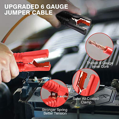 Vetoos Car Roadside Emergency Kit with Jumper Cables, Auto Vehicle Safety Road Side Assistance Kits, Winter Car Kit for Women and Men, with Portable Air Compressor, Tow Rope, Multitool Plier - style: Essential Kit + Air Compressor