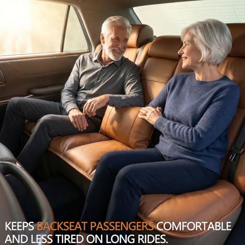 A leather rear seat cushion specially designed for cars - made by hand - can relieve pain in the buttocks, pressure points, and sciatic nerve. | Rear seat cover (Red Flag Brown, Rear Seat Cushion) - color: Red Flag Brown, size: Rear Seat Cushion