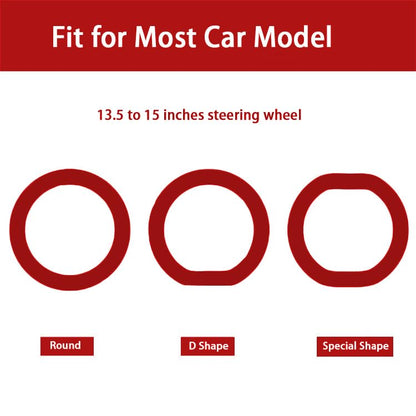 Universal Steering Wheel Cover：13.5 to 15 Inches Stretchable Silicone Anti Skid Steering Wheel Protector Fit for Most Car Models Including Round D Shape or Special Shape (Red) - color: Red
